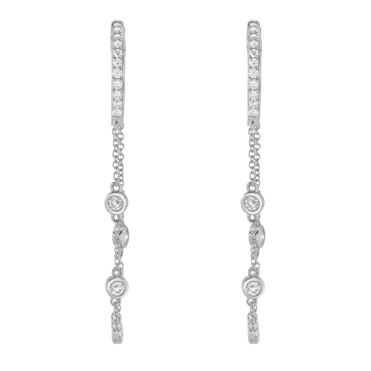 AE156129 - Earrings 14KW/3.0G 8RD-0.30CT 22RD-0.21CT