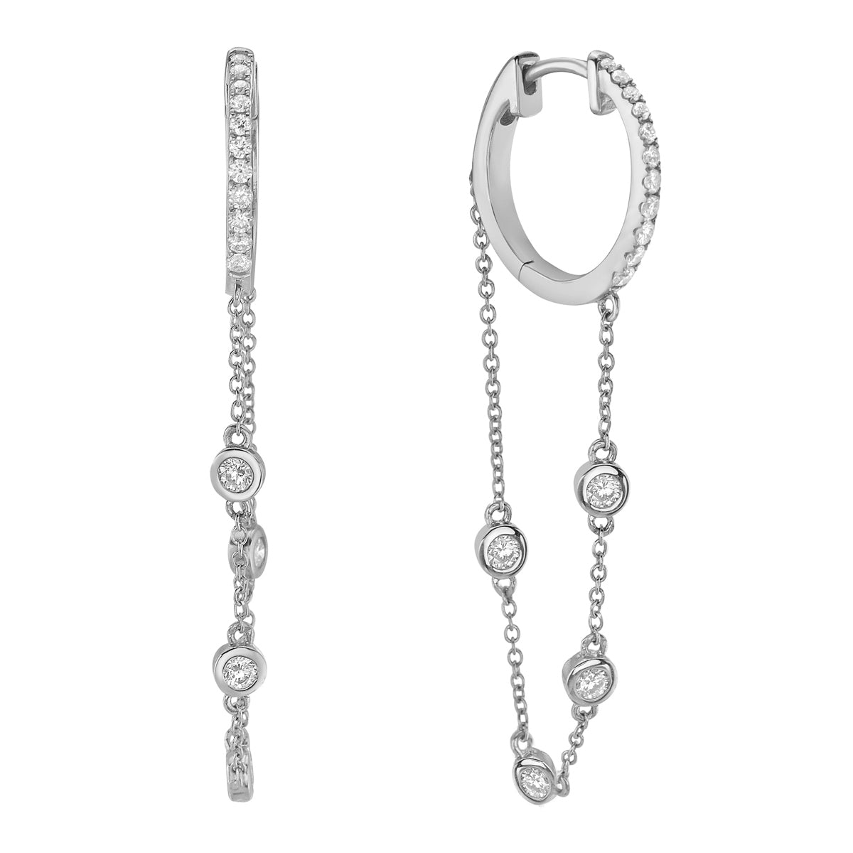 AE156129 - Earrings 14KW/3.0G 8RD-0.30CT 22RD-0.21CT