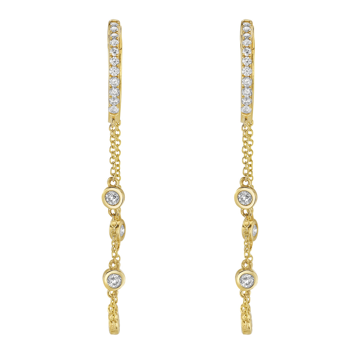 AE156129Y - Earrings 14KY/3.0G 8RD-0.30CT 22RD-0.21CT