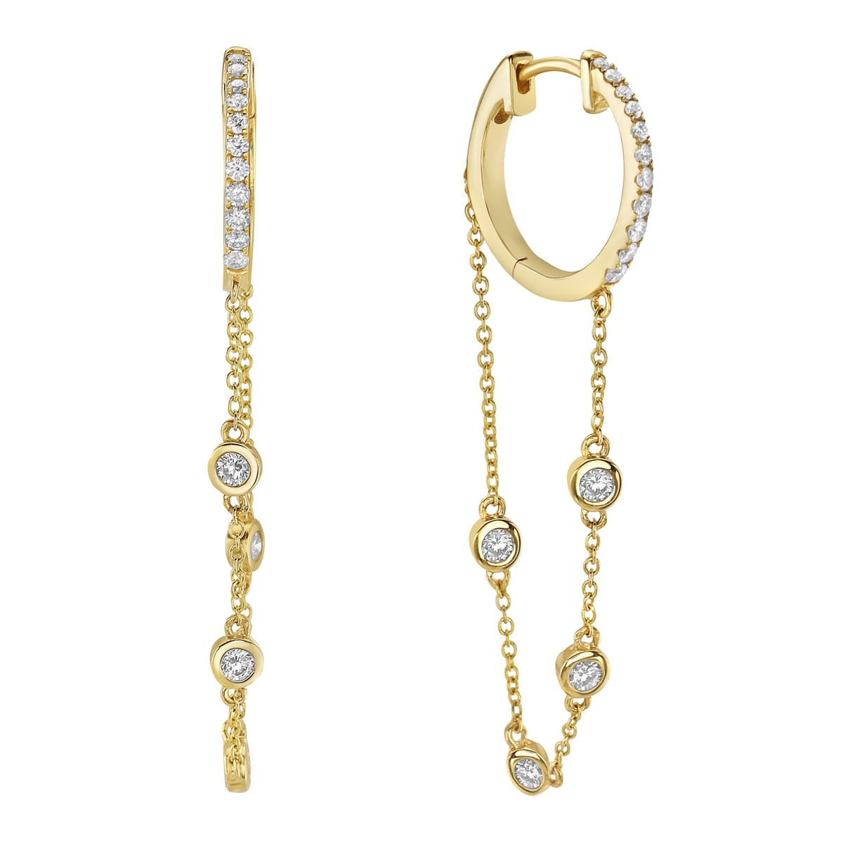 14K Yellow Gold Diamond Earrings, 0.51ct