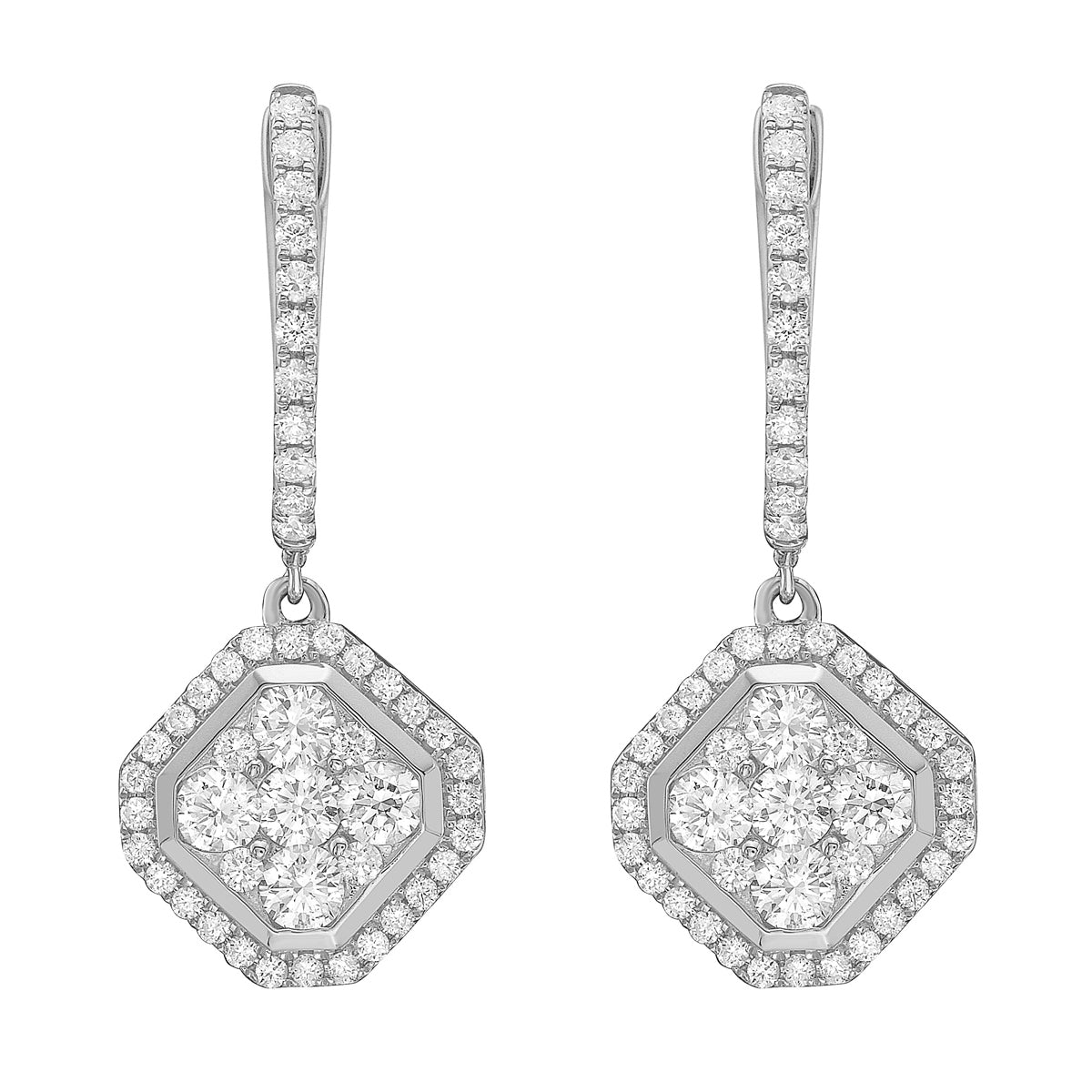 AE156149 - Earrings 14KW/3.9G 10RD-0.78CT 86RD-0.54CT