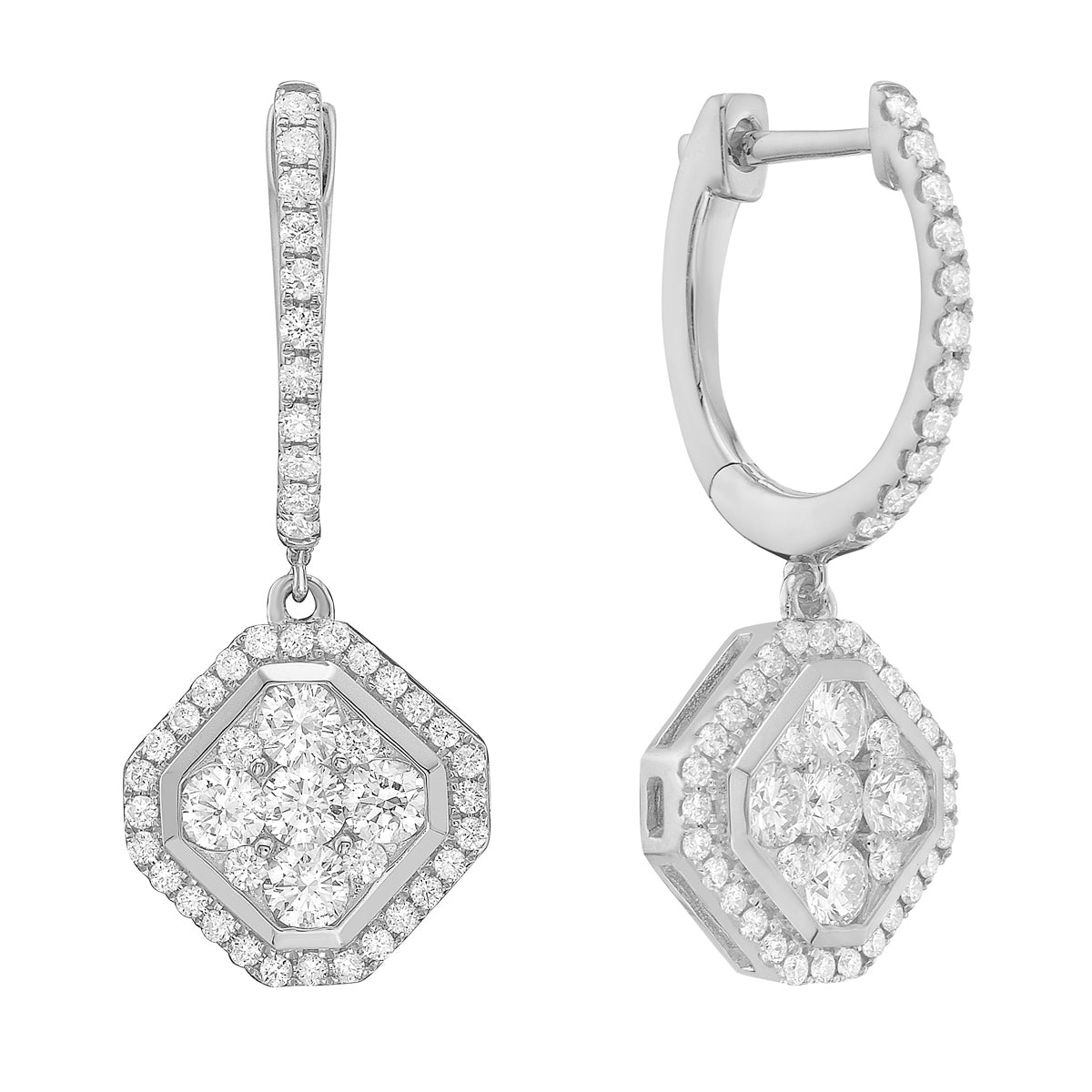 AE156149 - Earrings 14KW/3.9G 10RD-0.78CT 86RD-0.54CT
