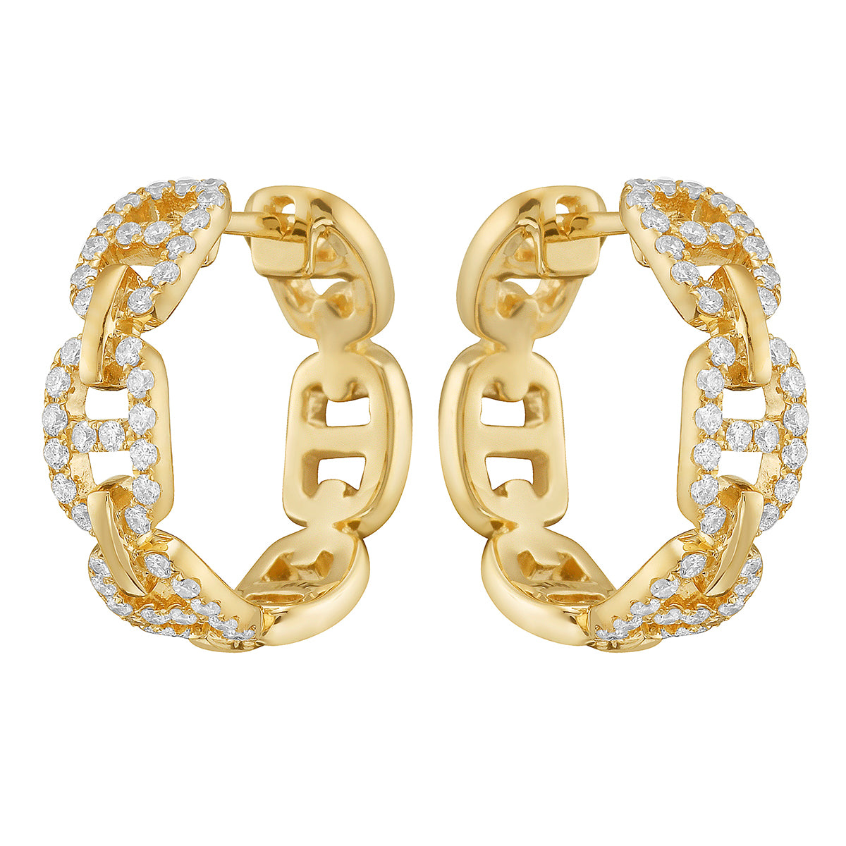 18K Yellow Gold Diamond Earrings, 0.57ct
