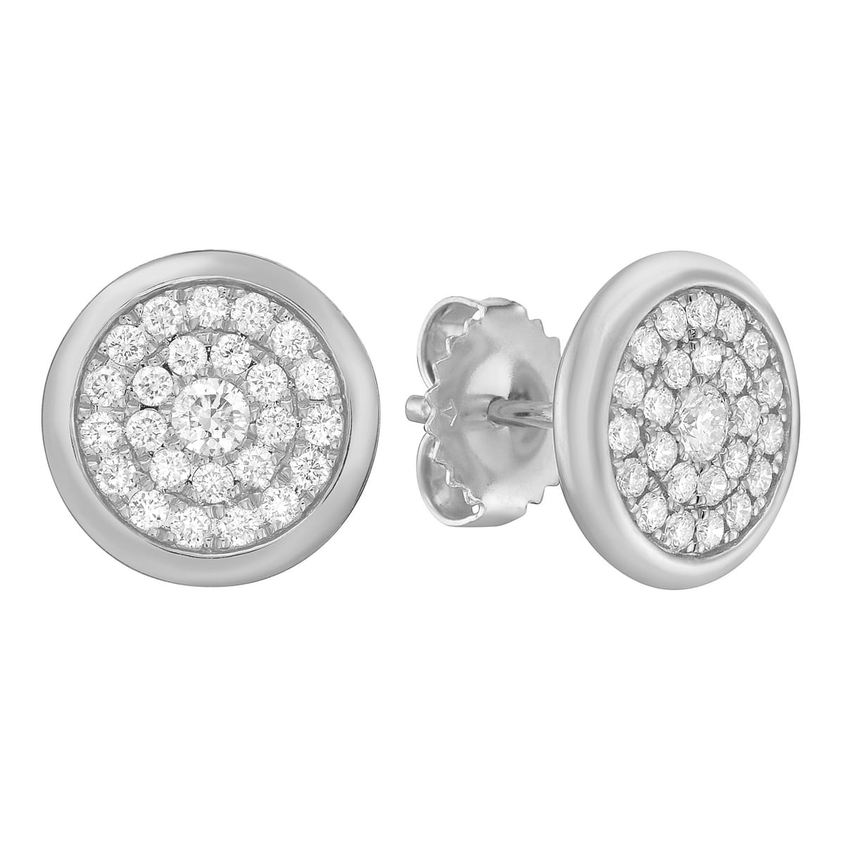 14K White Gold Diamond Earrings, 0.12ct