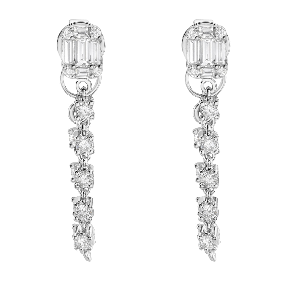 AE156193 - Earrings 14KW/4.1G 26RD-0.78CT 10BD-.40CT