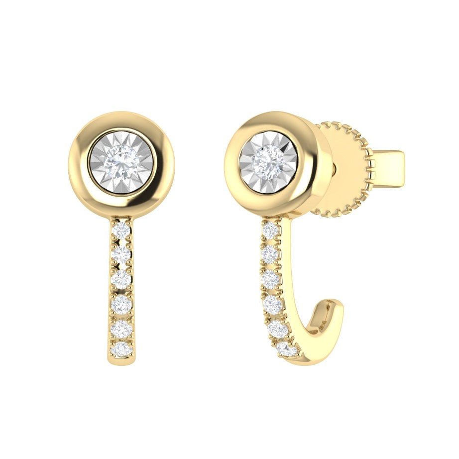 AE156219Y - Earrings 14KY/1.9G 12RD-0.16CT