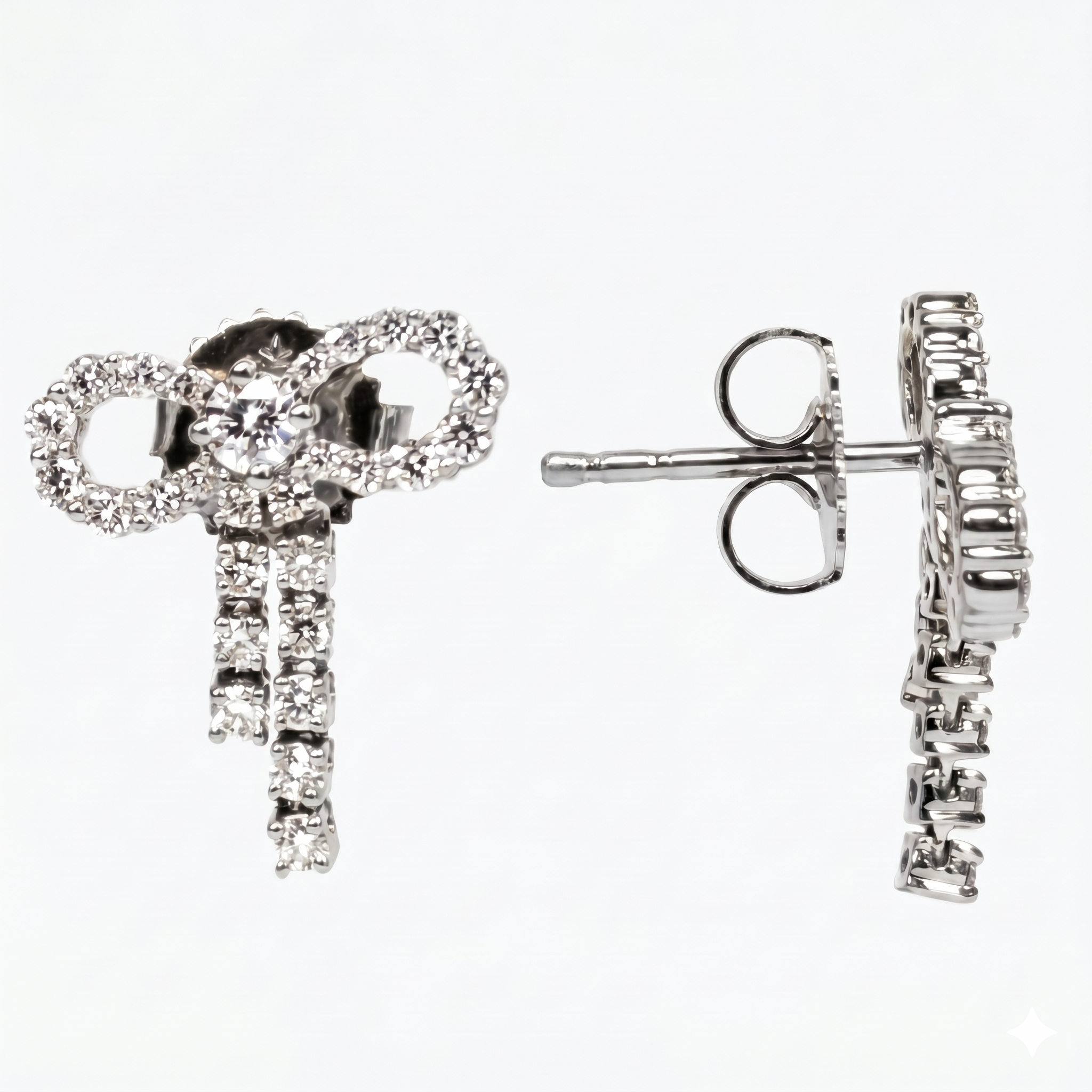 AE156277B - Earrings 14KW/2.8G 2RD-0.16CT 54RD-0.57CT