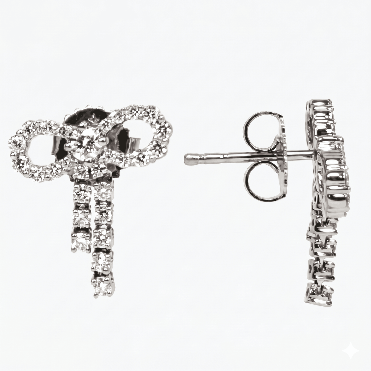 AE156277B - Earrings 14KW/2.8G 2RD-0.16CT 54RD-0.57CT