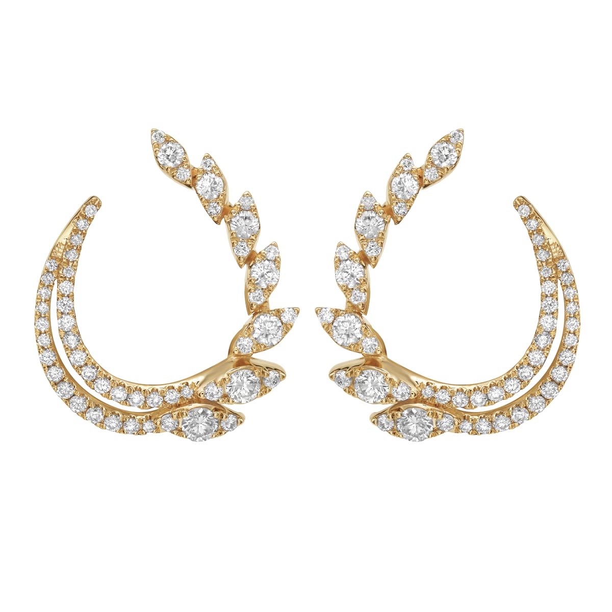 14K Yellow Gold Diamond Earrings, 1.16ct