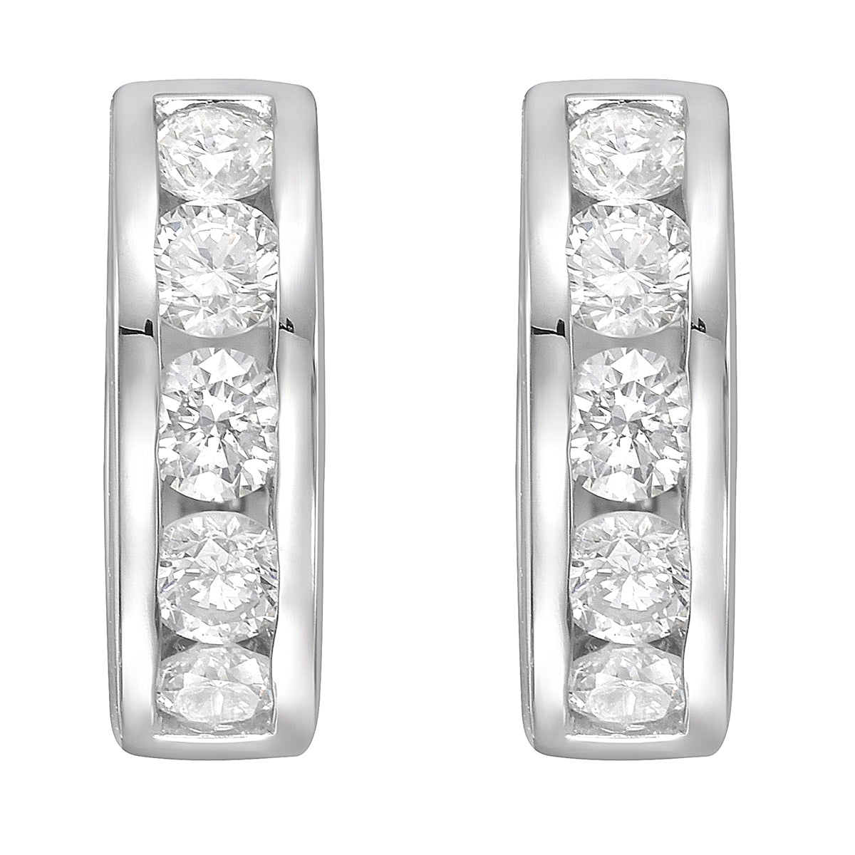 18K White Gold Diamond Earrings, 0.65ct