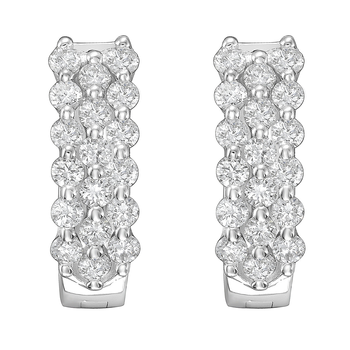 18K White Gold Diamond Earrings, 0.55ct