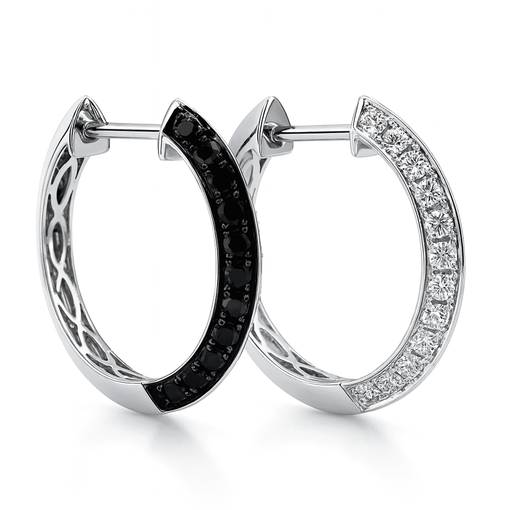 14K White Gold Diamond Stud Earrings, 0.86ct