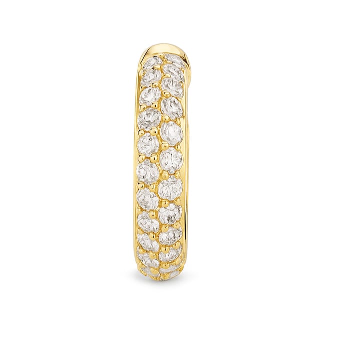 14K Yellow Gold Diamond Cuff Earrings (One Piece), 0.23ct