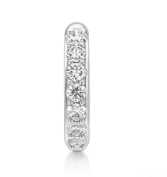 14K White Gold Diamond Cuff Earrings (One Piece), 0.27ct