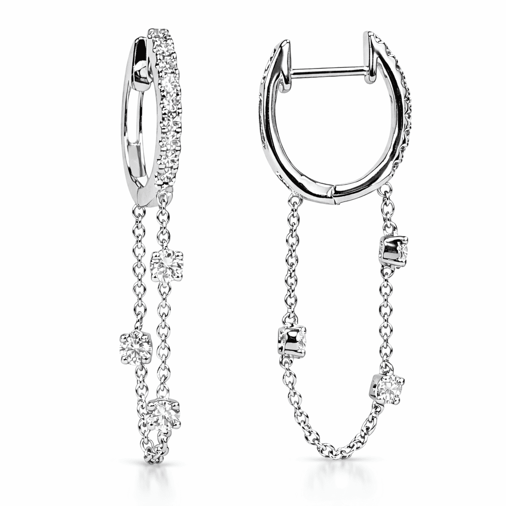 AE156917 - Earrings 14KW/1.7G 6RD-0.25CT 18RD-0.13CT