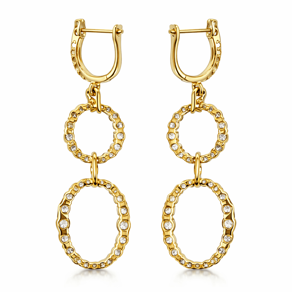 AE156918Y - Earrings 14KW/4.6G 36RD-1.14CT 58RD-0.69CT