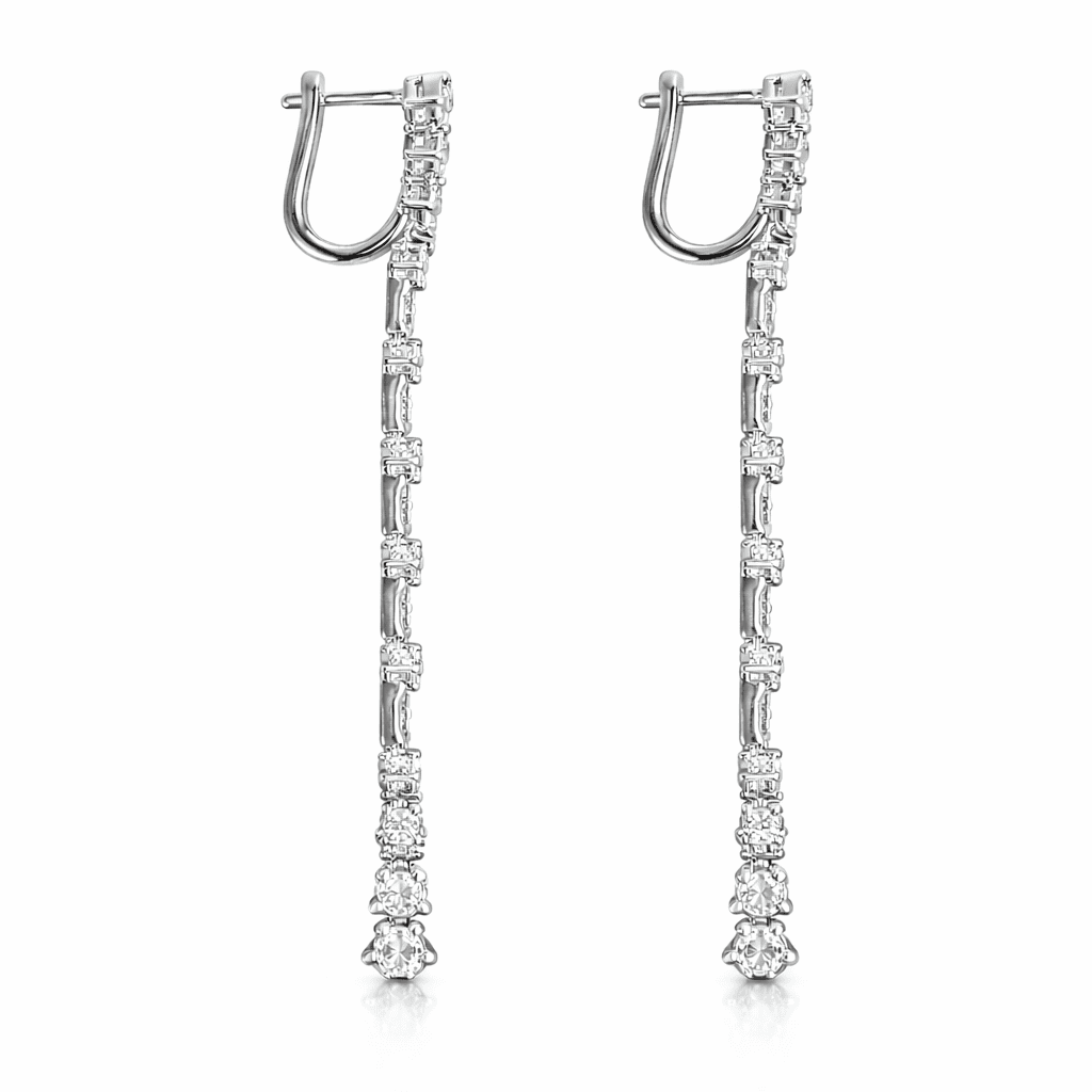 AE156920 - Earrings 14KW/3.2G 14RD-0.81CT 30RD-0.37CT