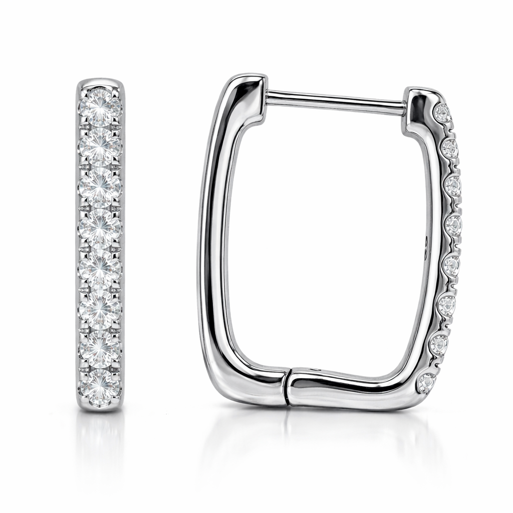 18K White Gold Diamond Earrings, 0.47ct