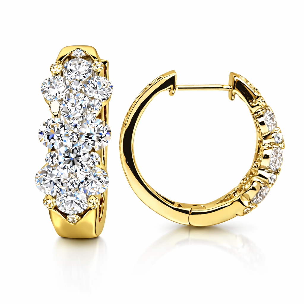 AE156923Y - Earrings 14KY/3.4G 20RD-1.60CT 26RD-0.20CT