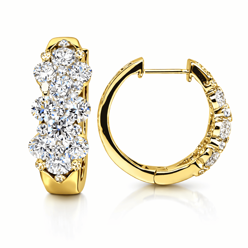 AE156923Y - Earrings 14KY/3.4G 20RD-1.60CT 26RD-0.20CT