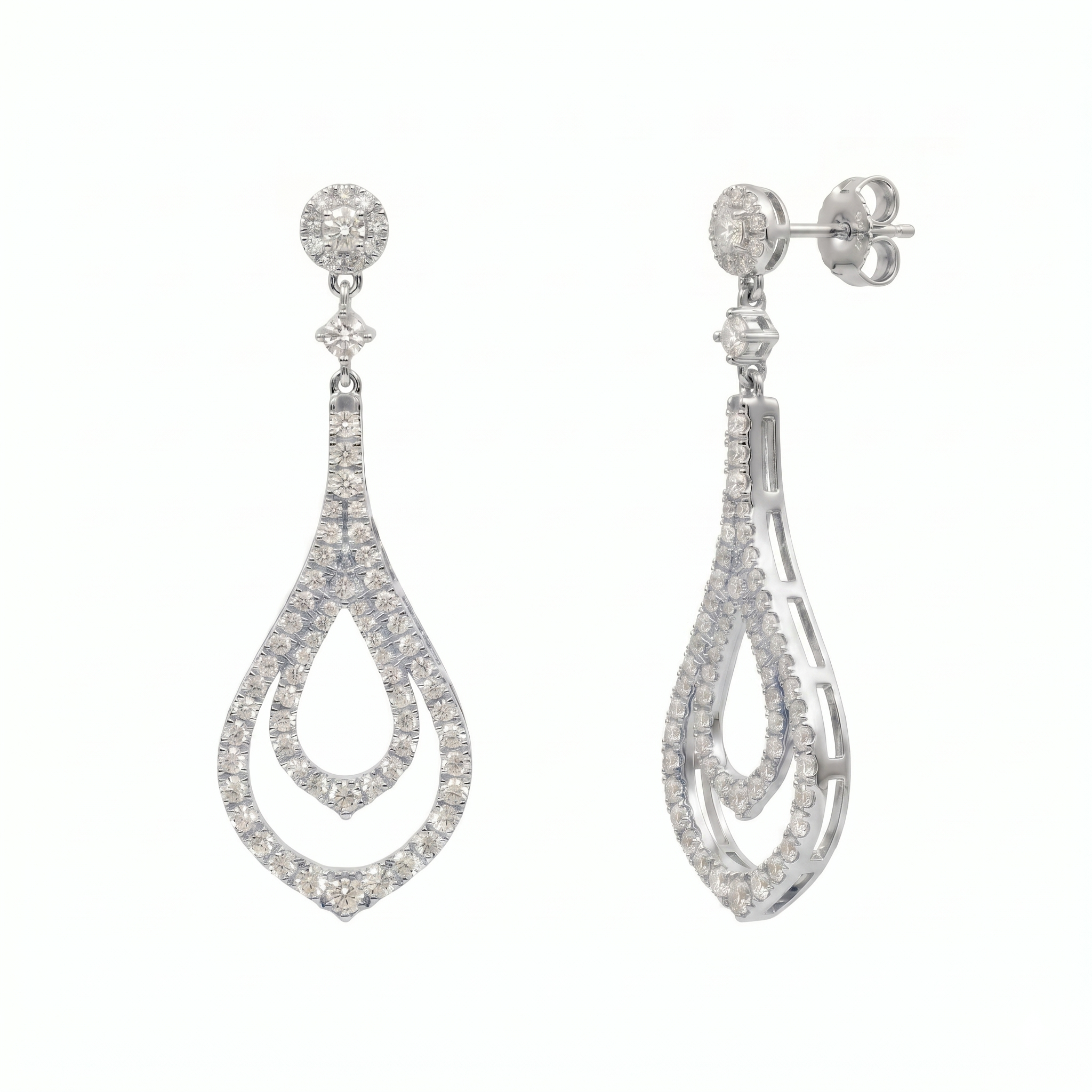 E056962 - Earring 18KW/6.54GR 174RD-2.13CT