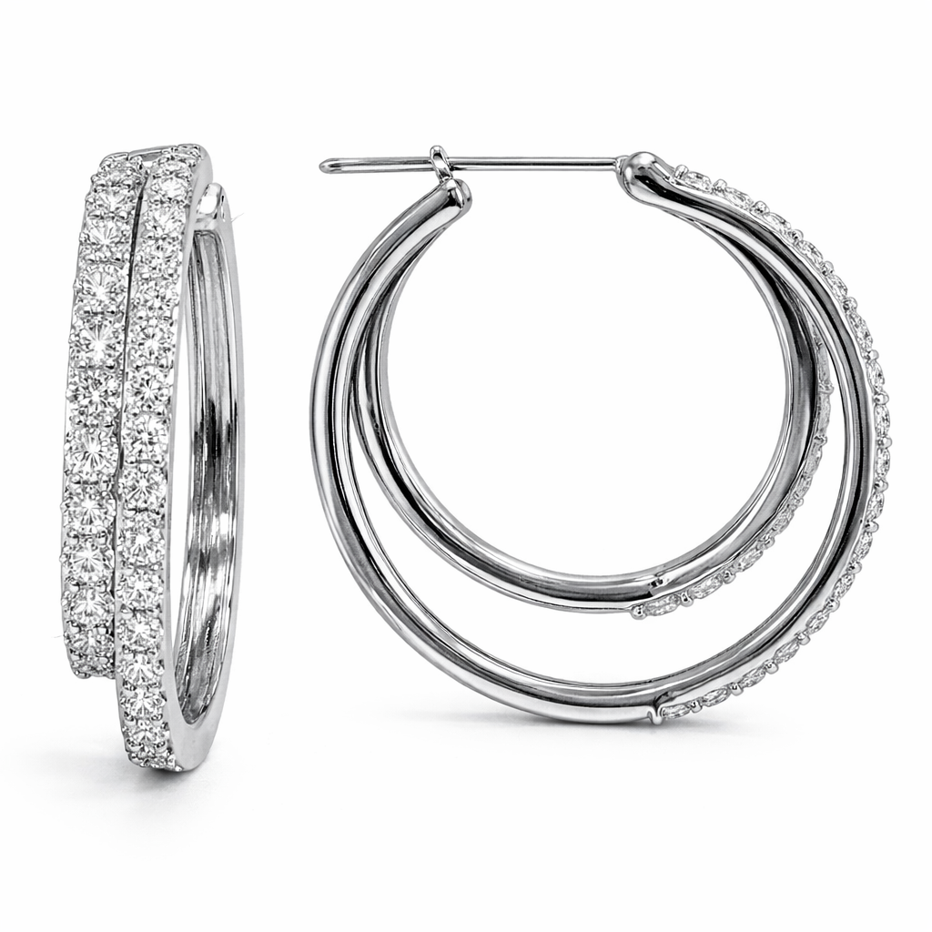 AE156992 - Earrings 14KW/6.3G 56RD-1.44CT