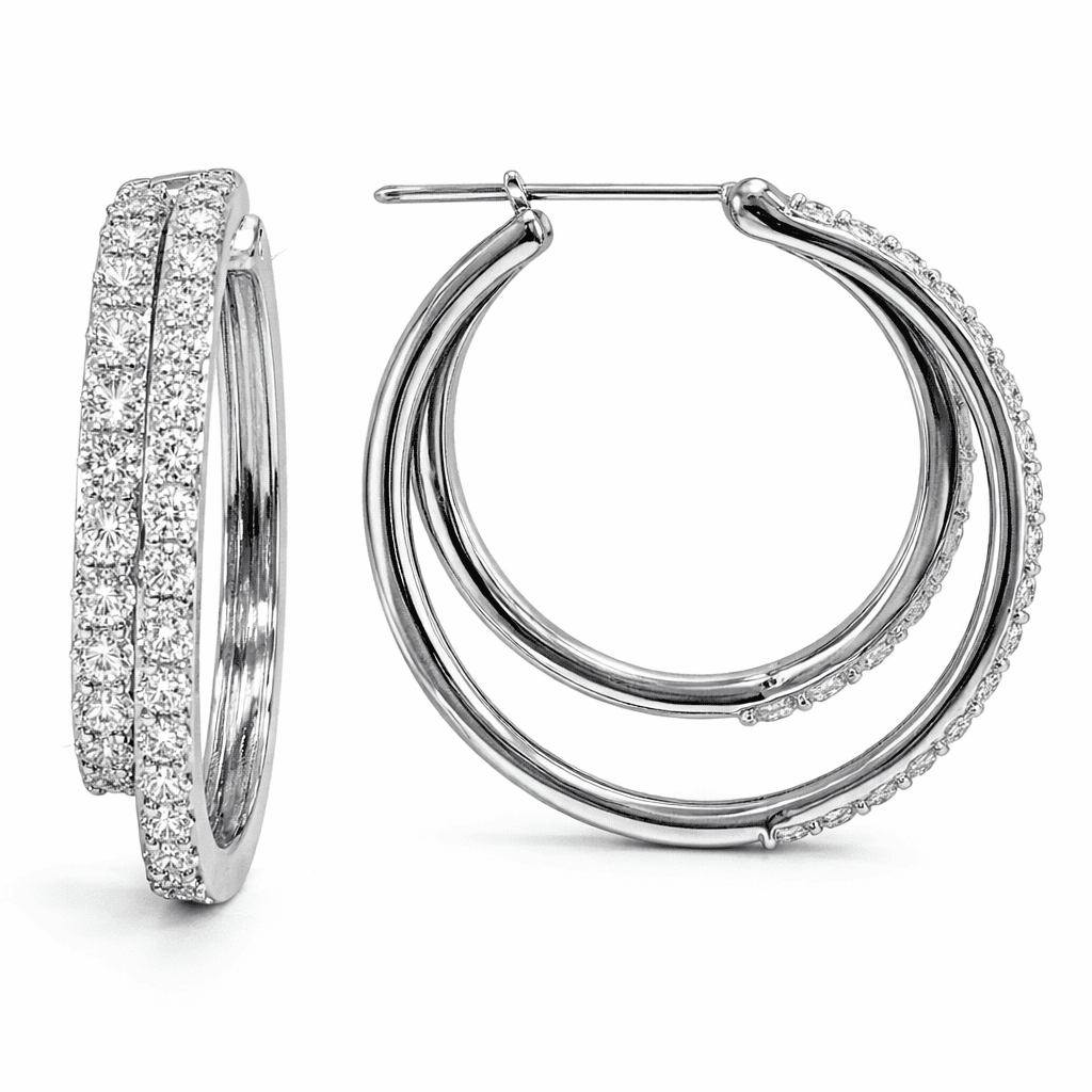 AE156992 - Earrings 14KW/6.3G 56RD-1.44CT