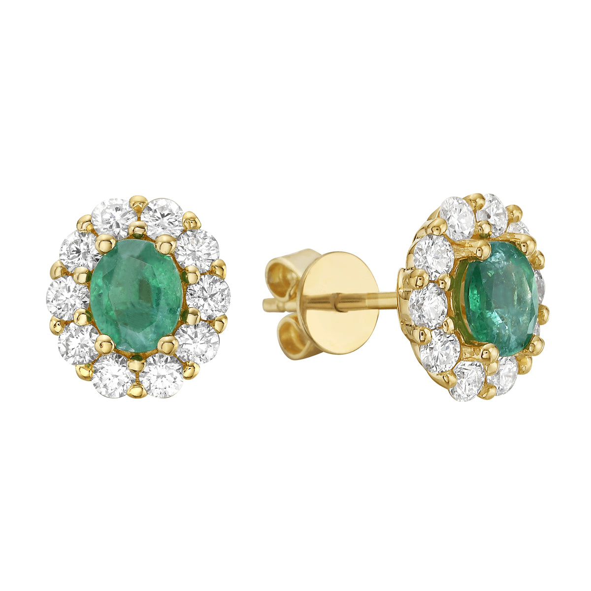 AEE155486Y - Earrings 14KW/1.6G 2EMER-0.61CT 20RD-0.54CT