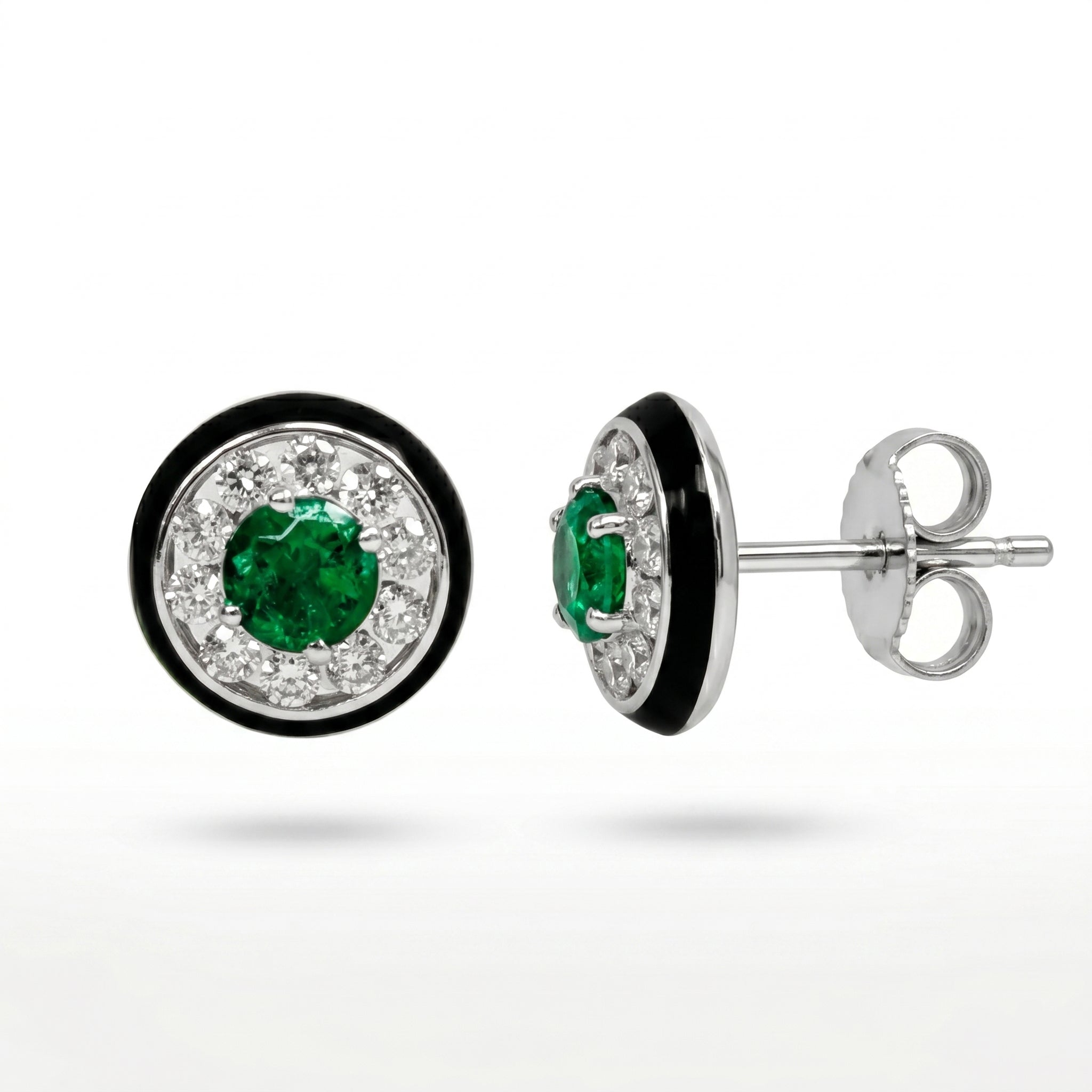 AEE157012 - Earrings 14KW/1.9G 2EMER-0.47CT 20RD-0.32CT