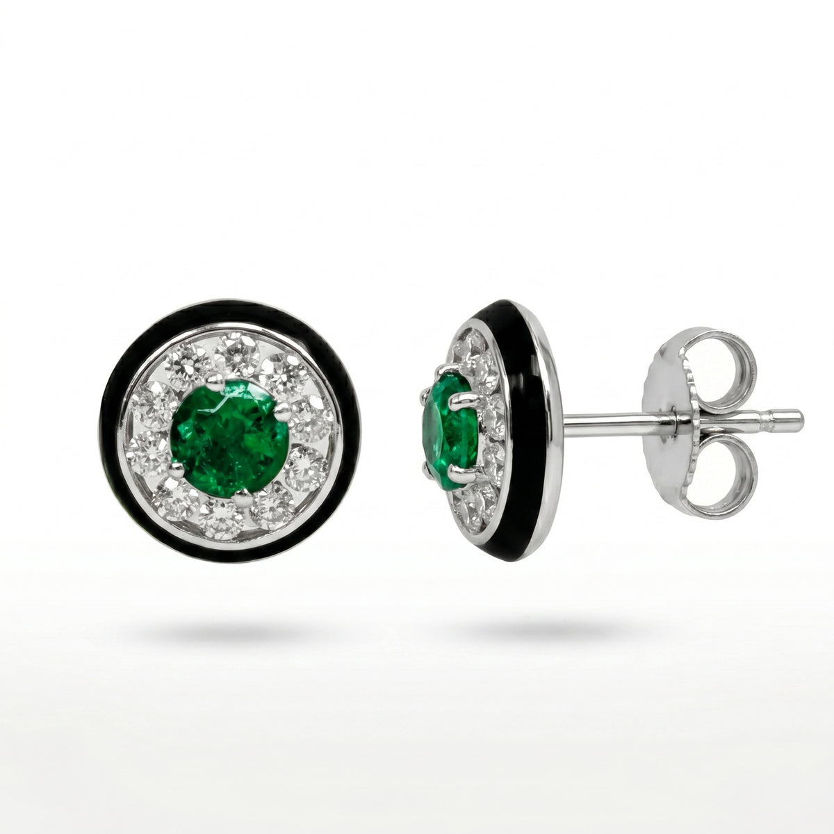 AEE157012 - Earrings 14KW/1.9G 2EMER-0.47CT 20RD-0.32CT