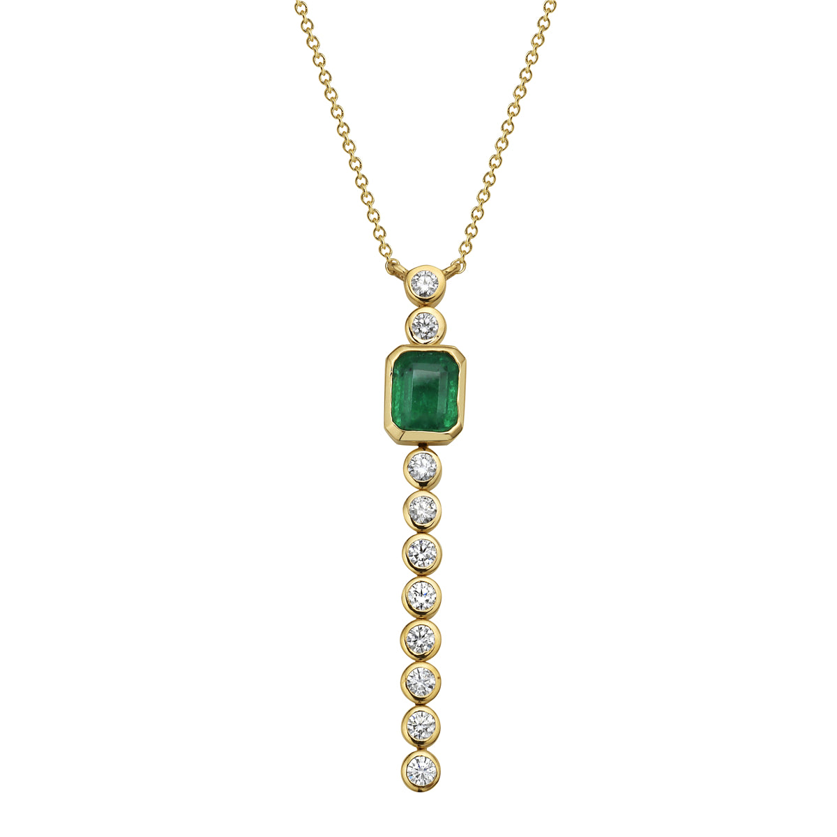 AEP155370Y - Pendant 14KY/2.5G 1EMER-0.75CT 10RD-0.38CT