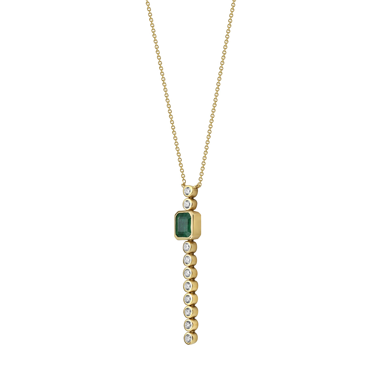 AEP155370Y - Pendant 14KY/2.5G 1EMER-0.75CT 10RD-0.38CT