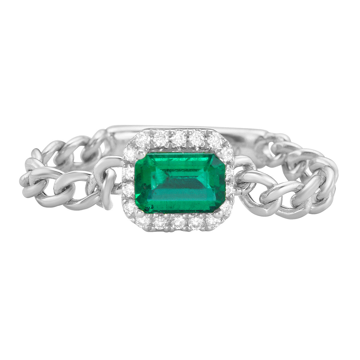 AER155374 - Ring 14KW/1.7G 1EMER-0.41CT 18RD-0.09CT
