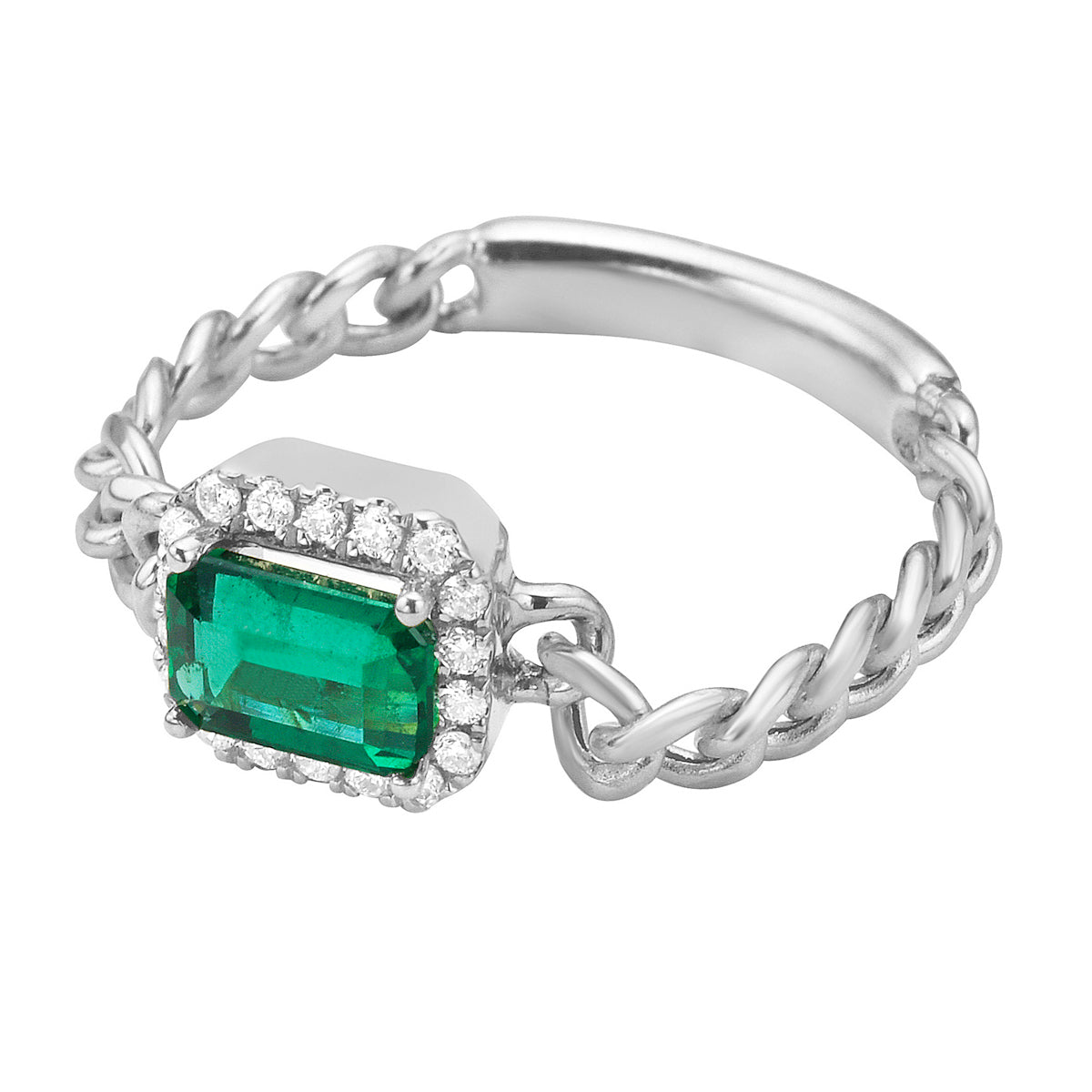 AER155374 - Ring 14KW/1.7G 1EMER-0.41CT 18RD-0.09CT