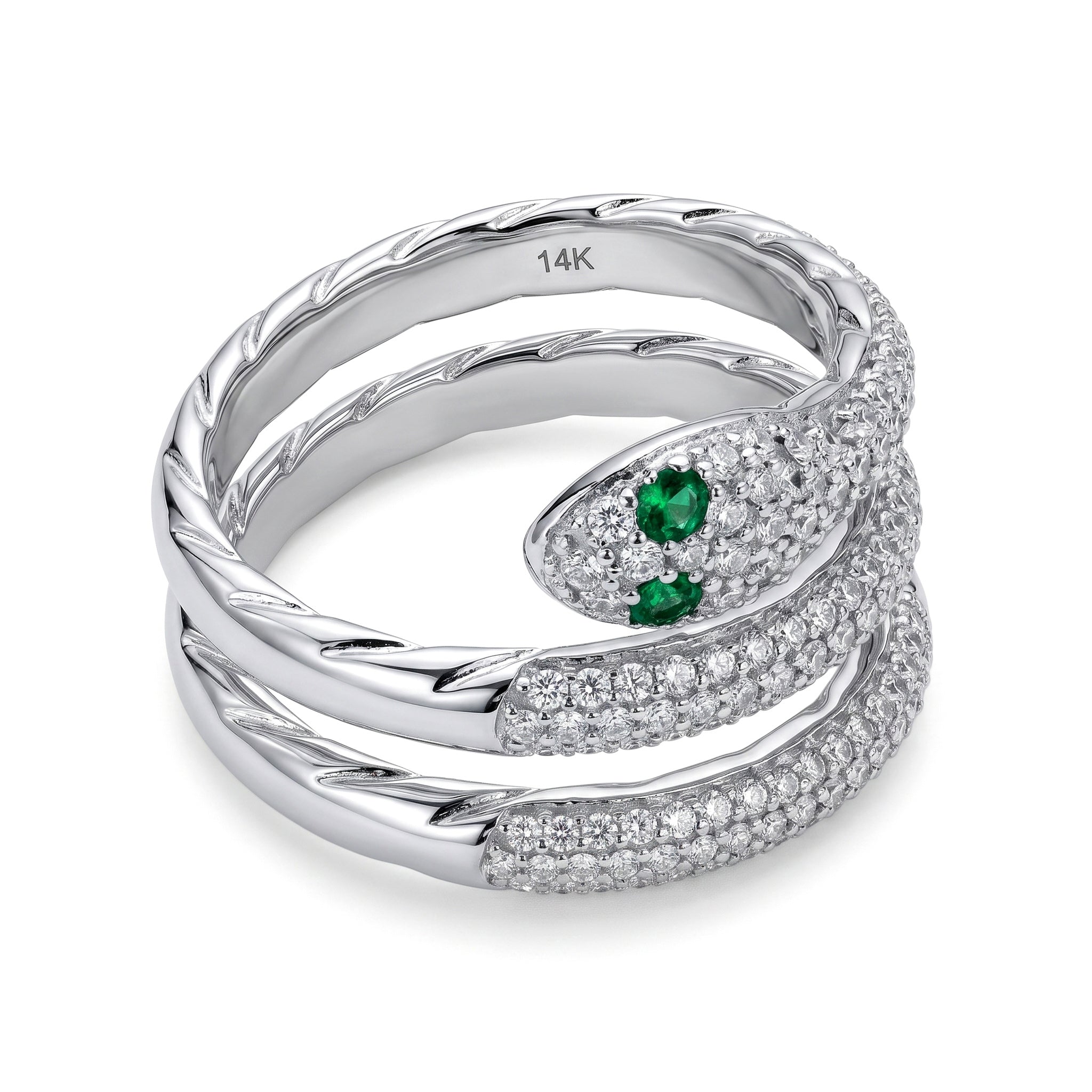 AER156998 - Ring 14KW/6.7G 2EMER-0.03CT 182RD-0.90CT