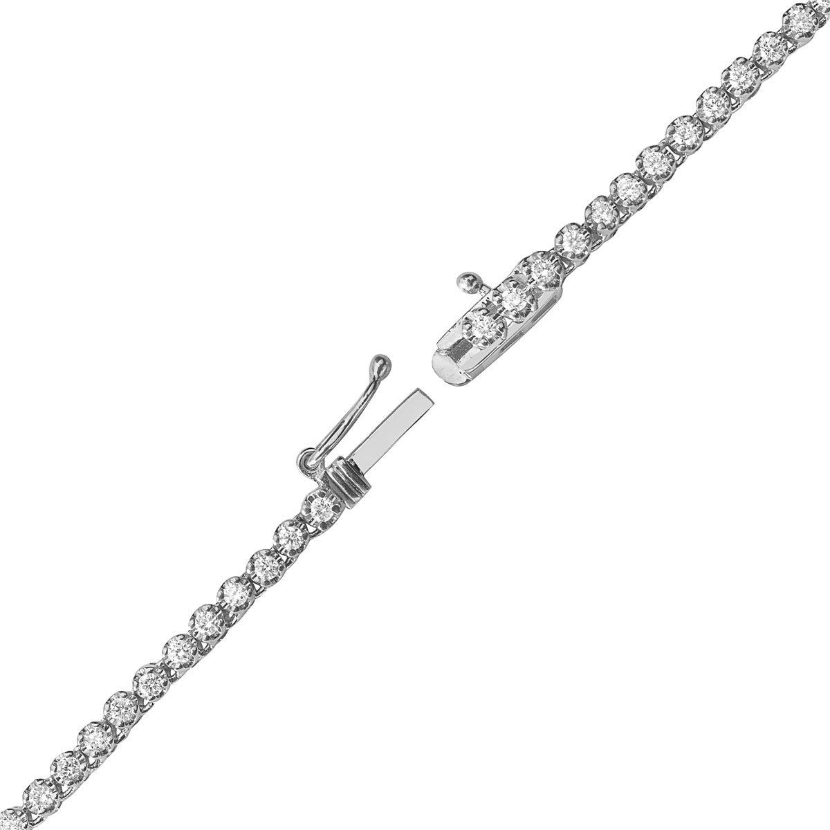 14K White Gold Jamie Tennis Necklace, 1.96ct