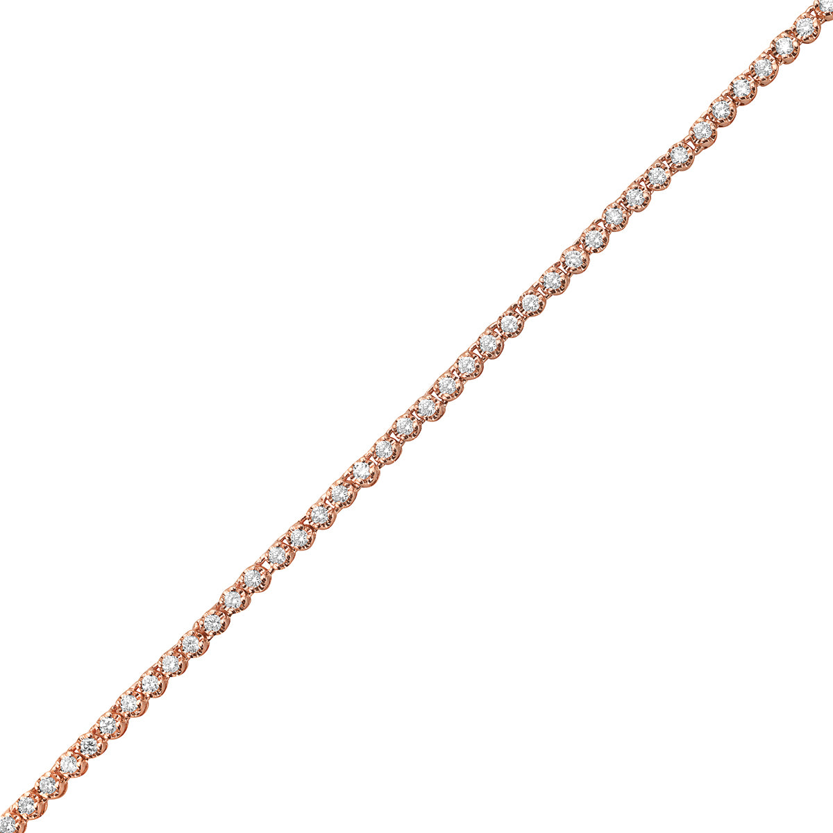 14K Rose Gold Jamie Tennis Necklace, 1.96ct