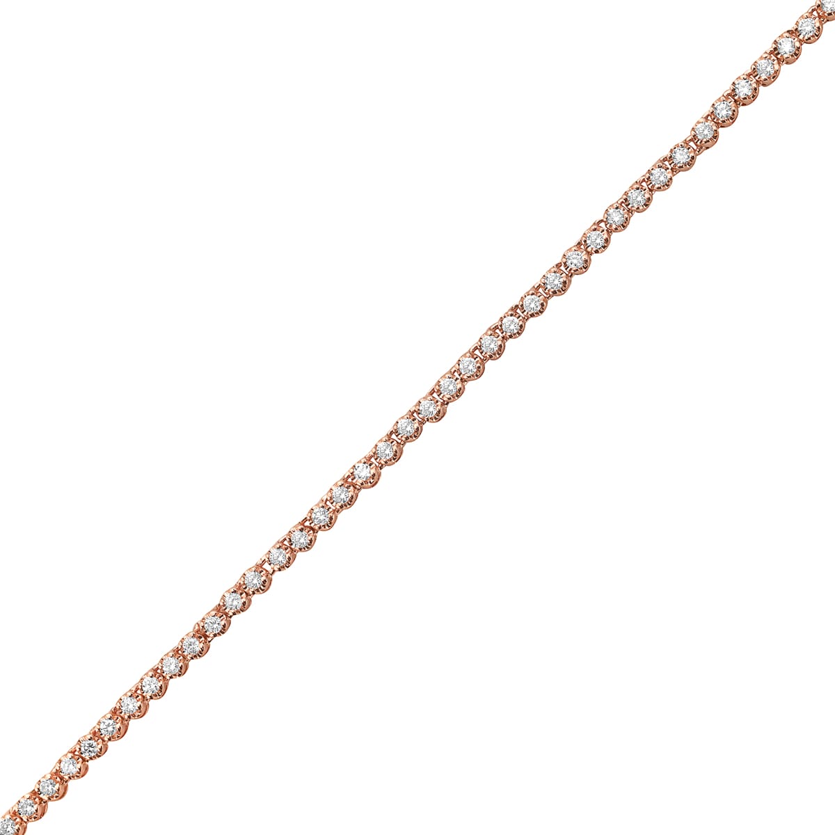 14K Rose Gold Jamie Tennis Necklace, 1.96ct