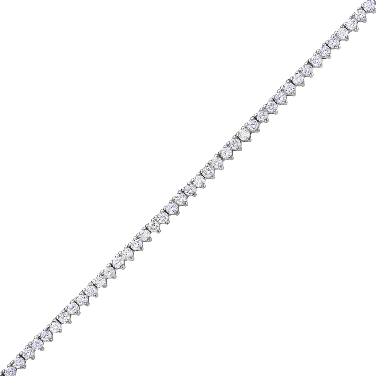 14K White Gold Diamond Necklace, 3.07ct
