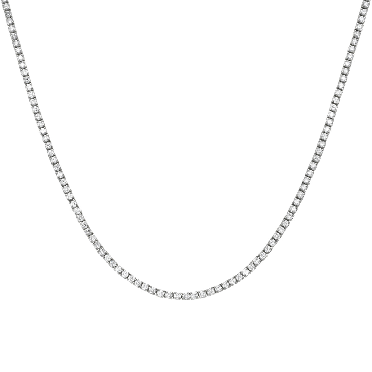 18K White Gold Diamond Tennis Necklace, 1.94ct