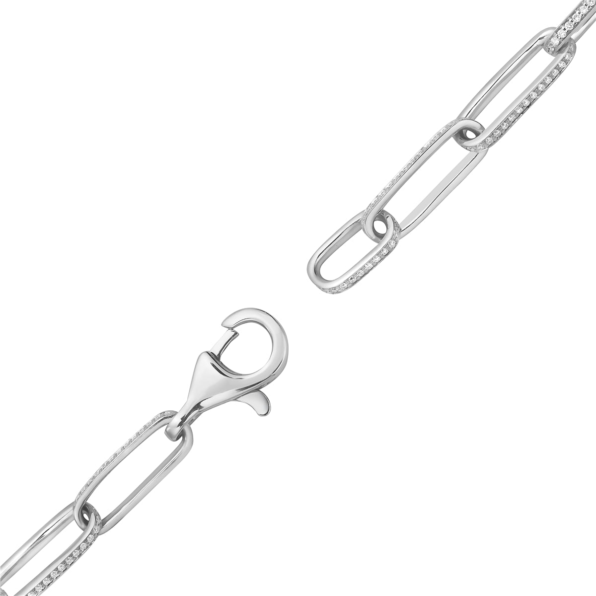 14K White Gold Diamond Necklace, 3.59ct