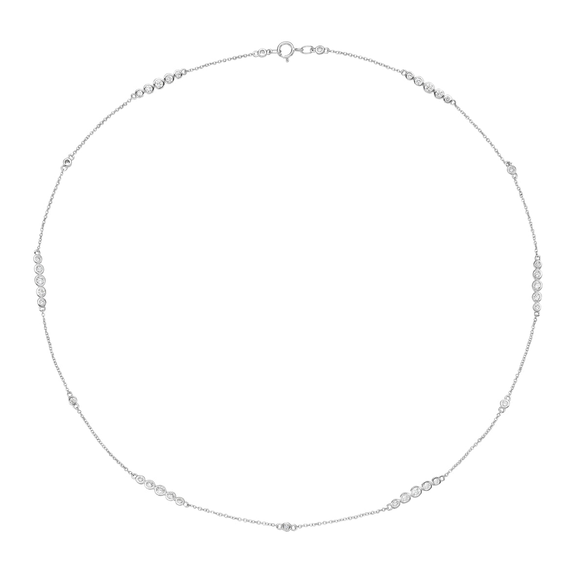 14K White Gold Link Necklace, 1.26ct