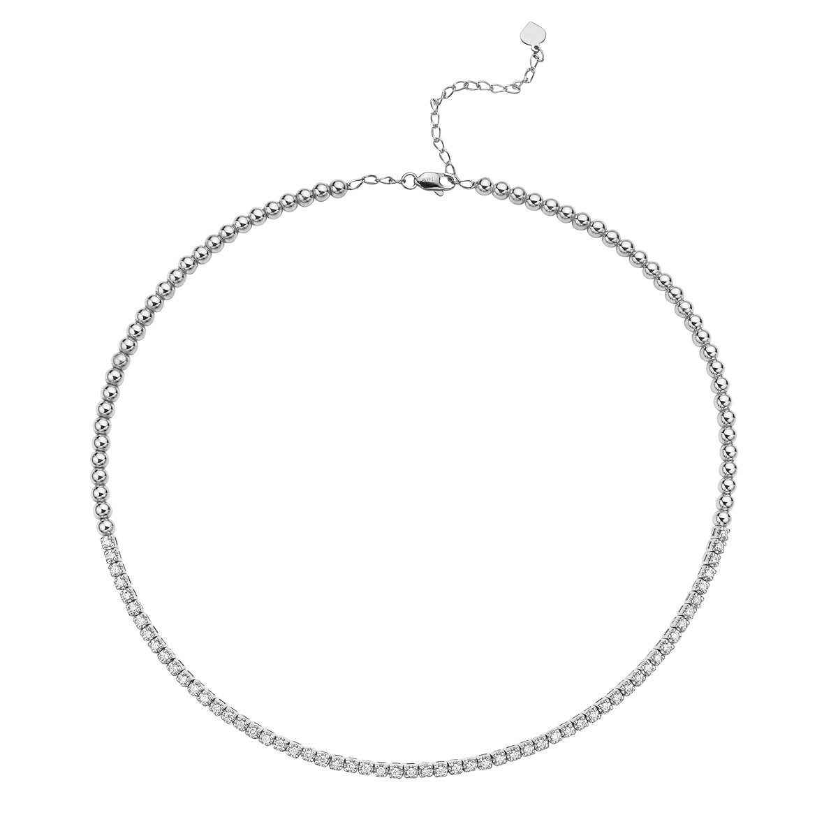 14K White Gold 0.79CT Diamond Choker, 0.79ct