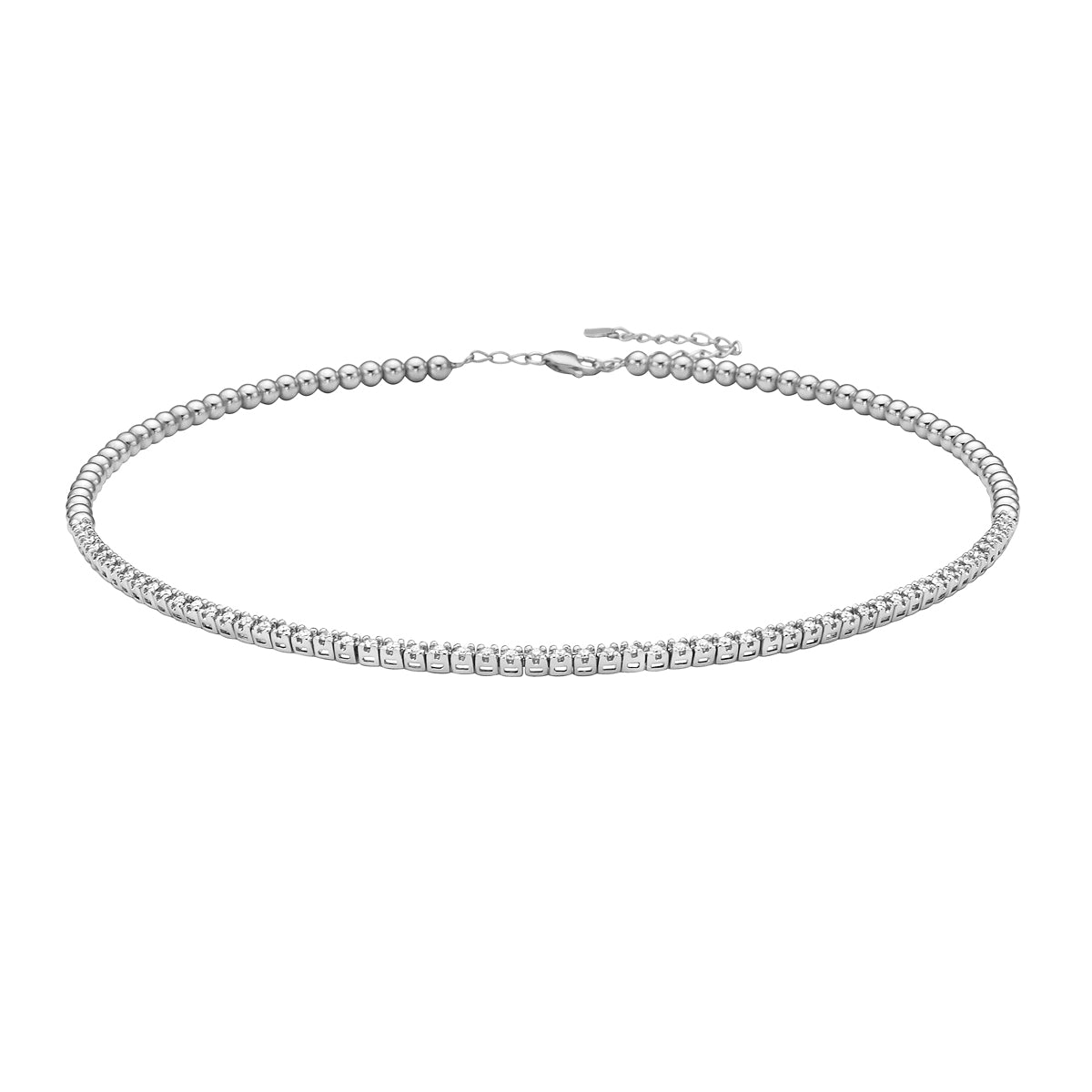 14K White Gold 0.79CT Diamond Choker