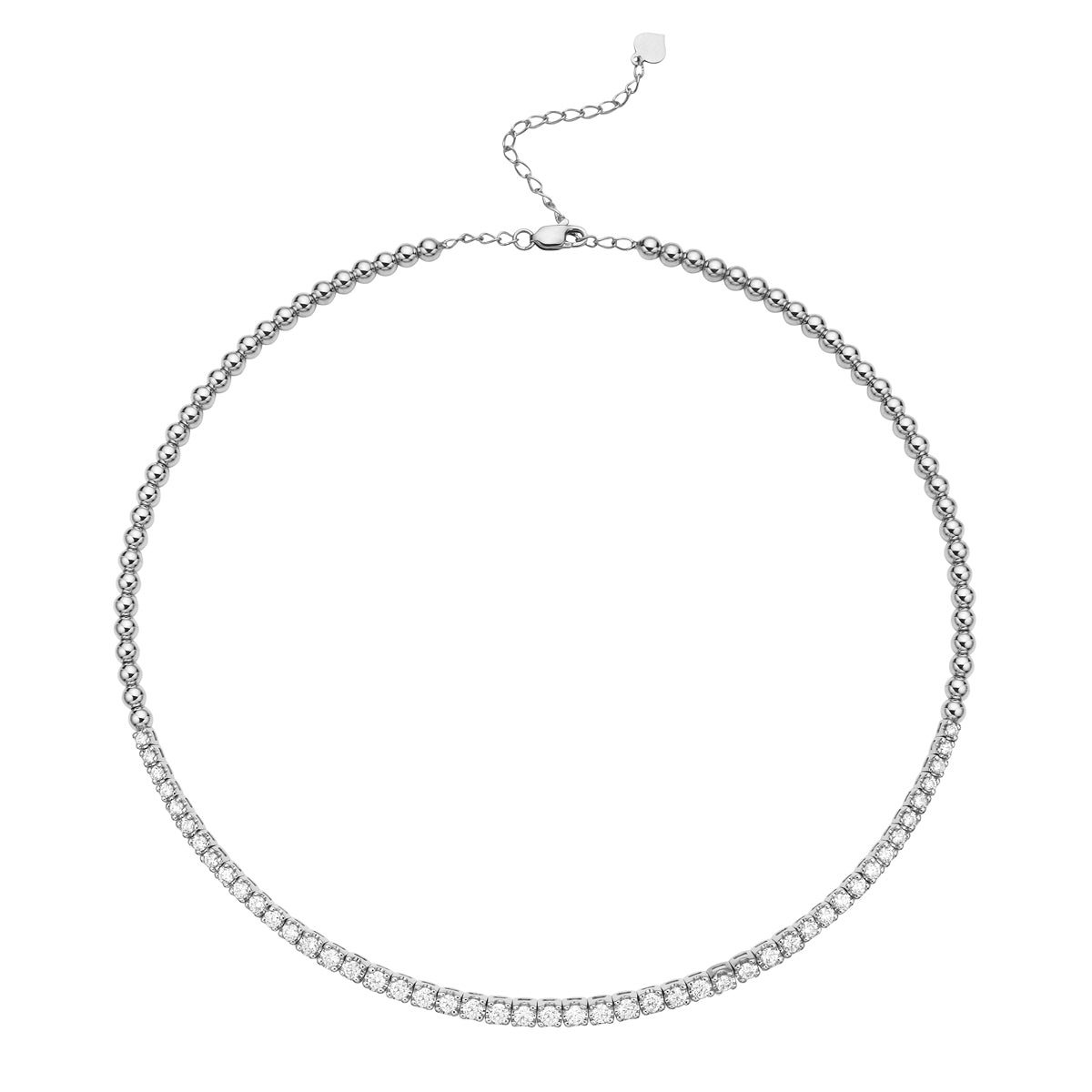 14K White Gold Diamond Necklace, 3.31ct