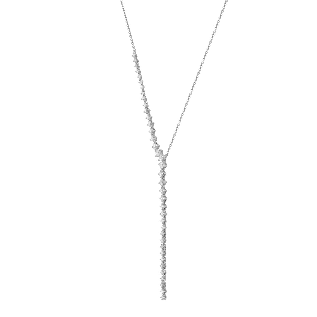 14K White Gold Diamond Necklace, 0.84ct