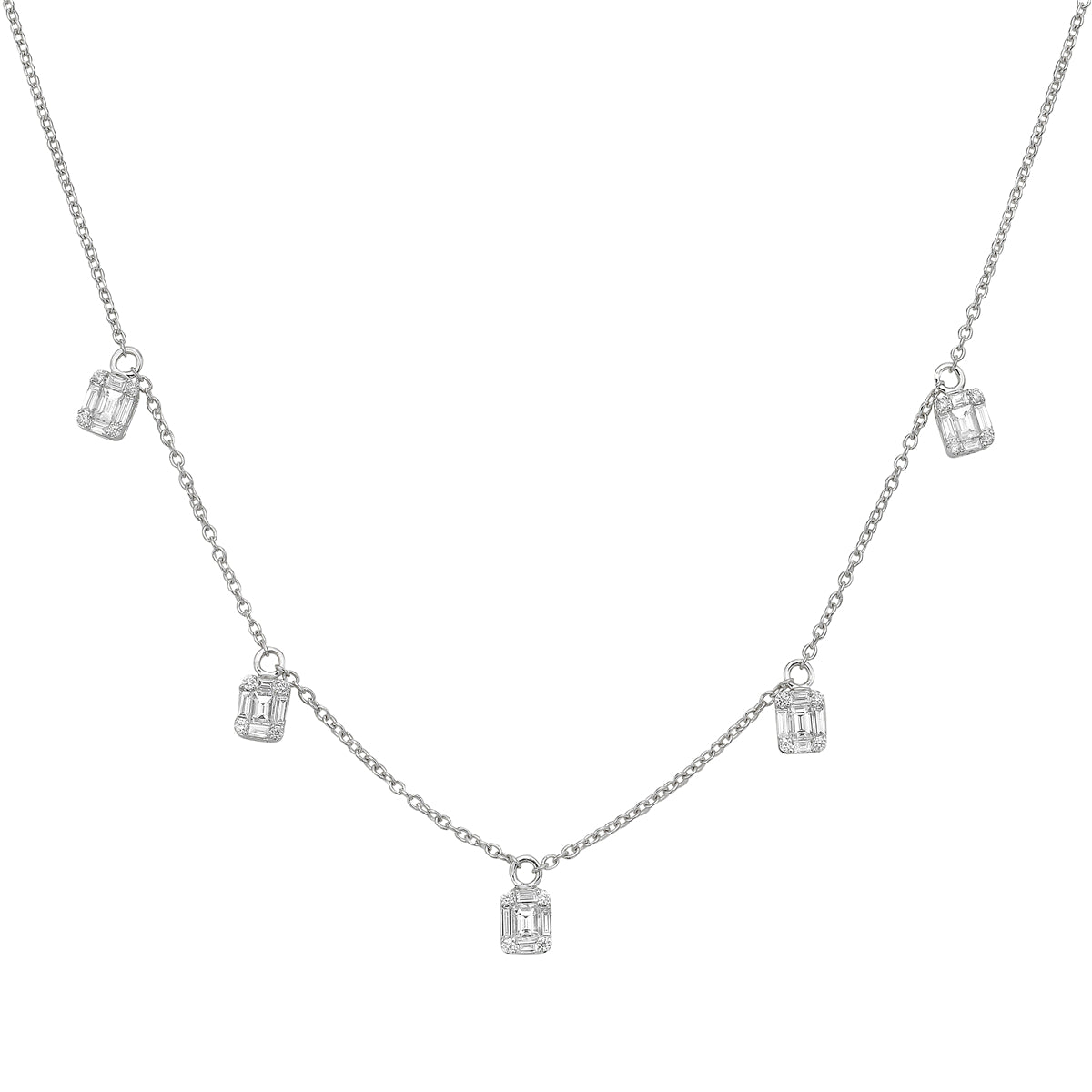 AN156195 - Necklace 14KW/3.4G 20RD-0.10CT 25BD-0.63CT