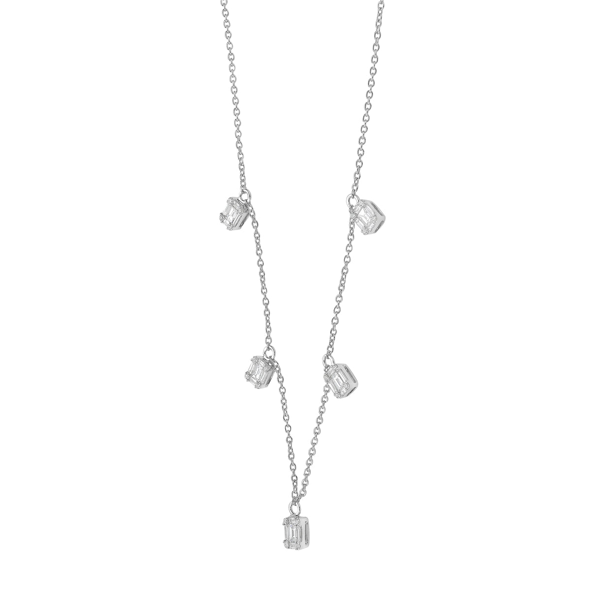 AN156195 - Necklace 14KW/3.4G 20RD-0.10CT 25BD-0.63CT