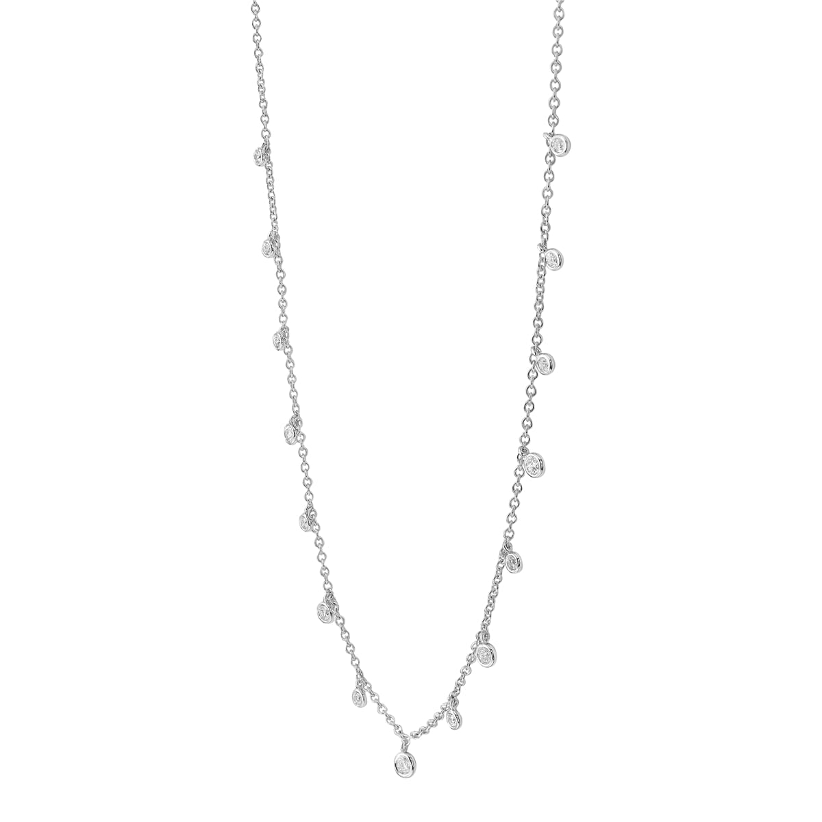 14K White Gold Diamond Necklace, 0.6ct