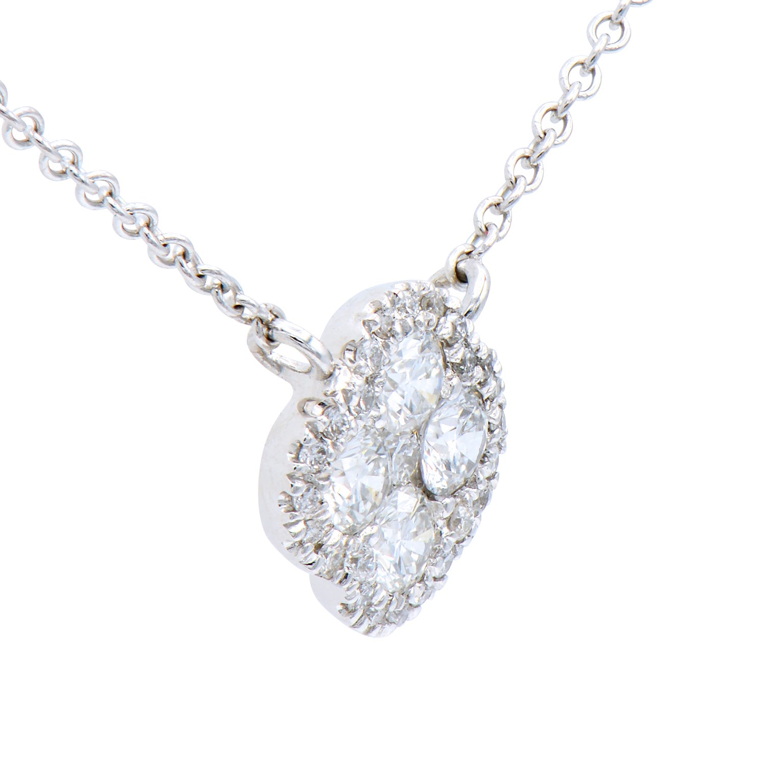 14K White Gold Diamond Necklace, 0.36ct